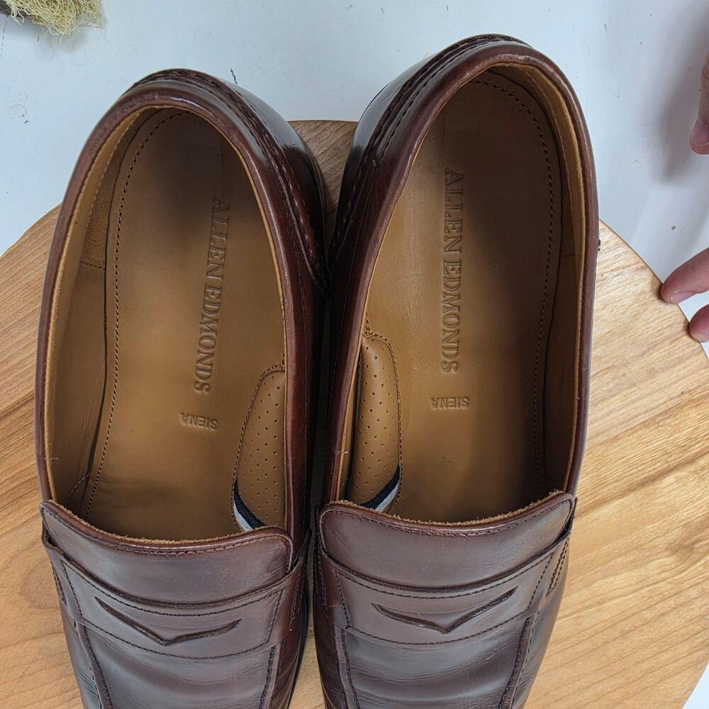 Allen Edmonds Shoe Men 11 D Siena Penny Loafers Brown Leather Slip On Dress Work - Picture 8 of 9